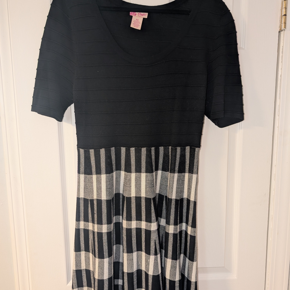 Black and Gray Plaid Dress